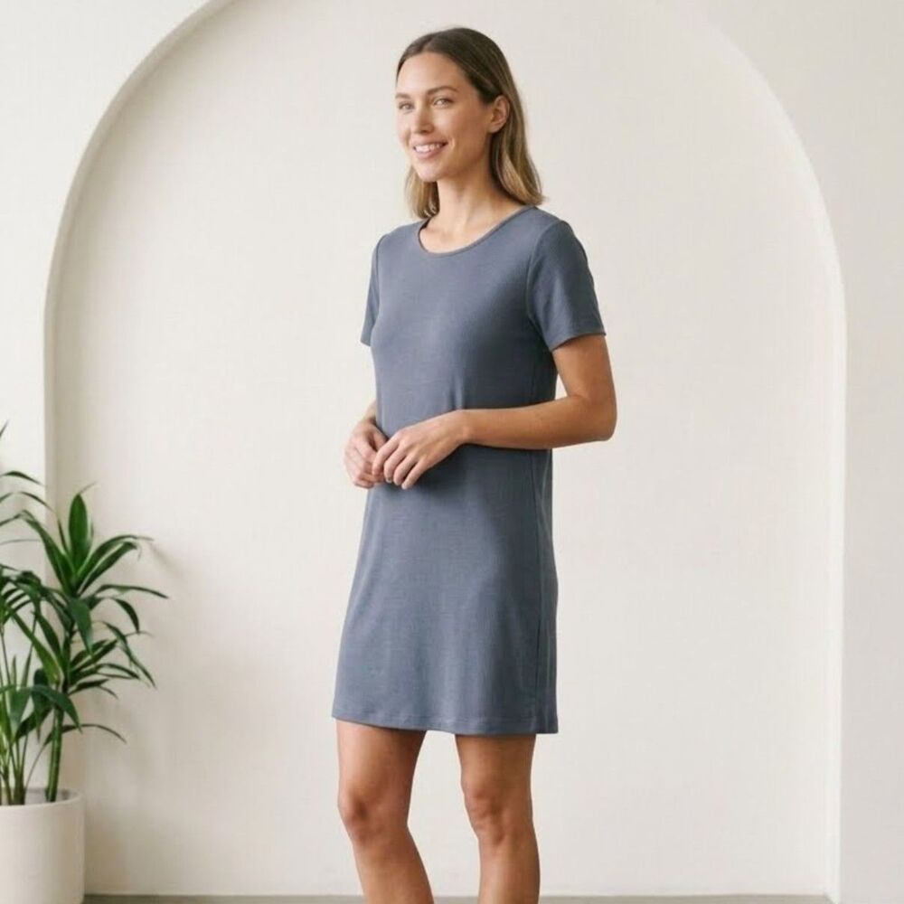Altar Houseline Gray Blue Tunic Dress Sammy Shirt Minimalist Normcore Casual XS